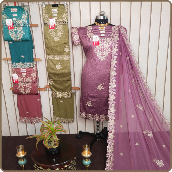 Sunset-Flower Fancy Nazmeen Work-Duptta