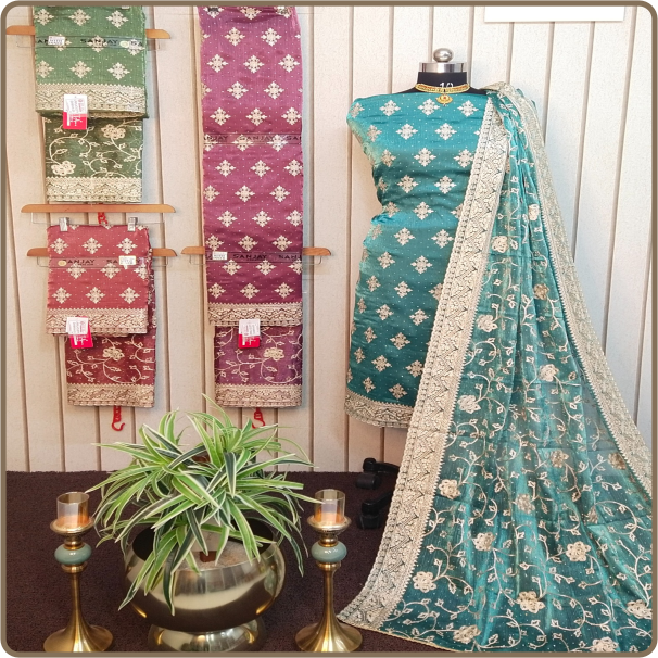 Urmila-Dusty Daman-01 Top+Dup-Silk Burberry With-Inner